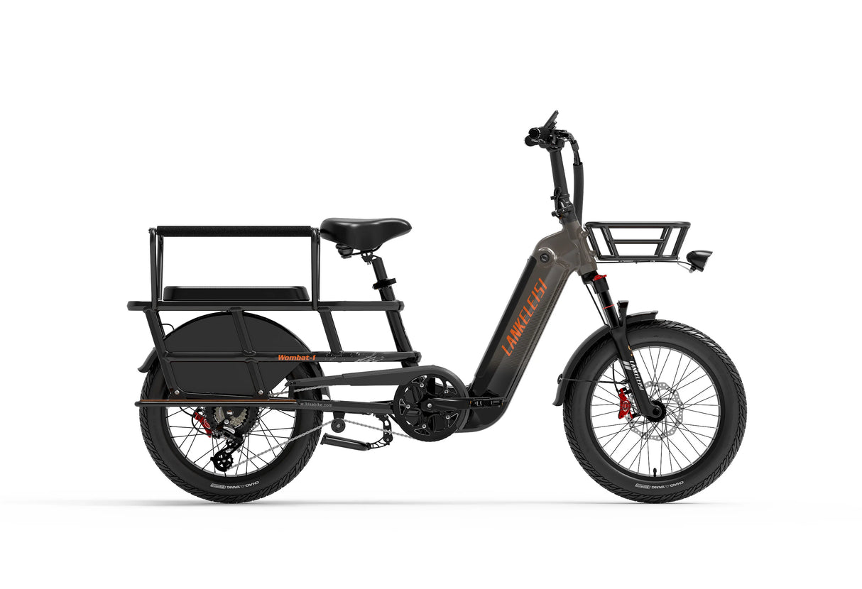 LANKELEISI Wombat-1 1000W Cargo-Elektrofahrrad mit Armlehne hinten