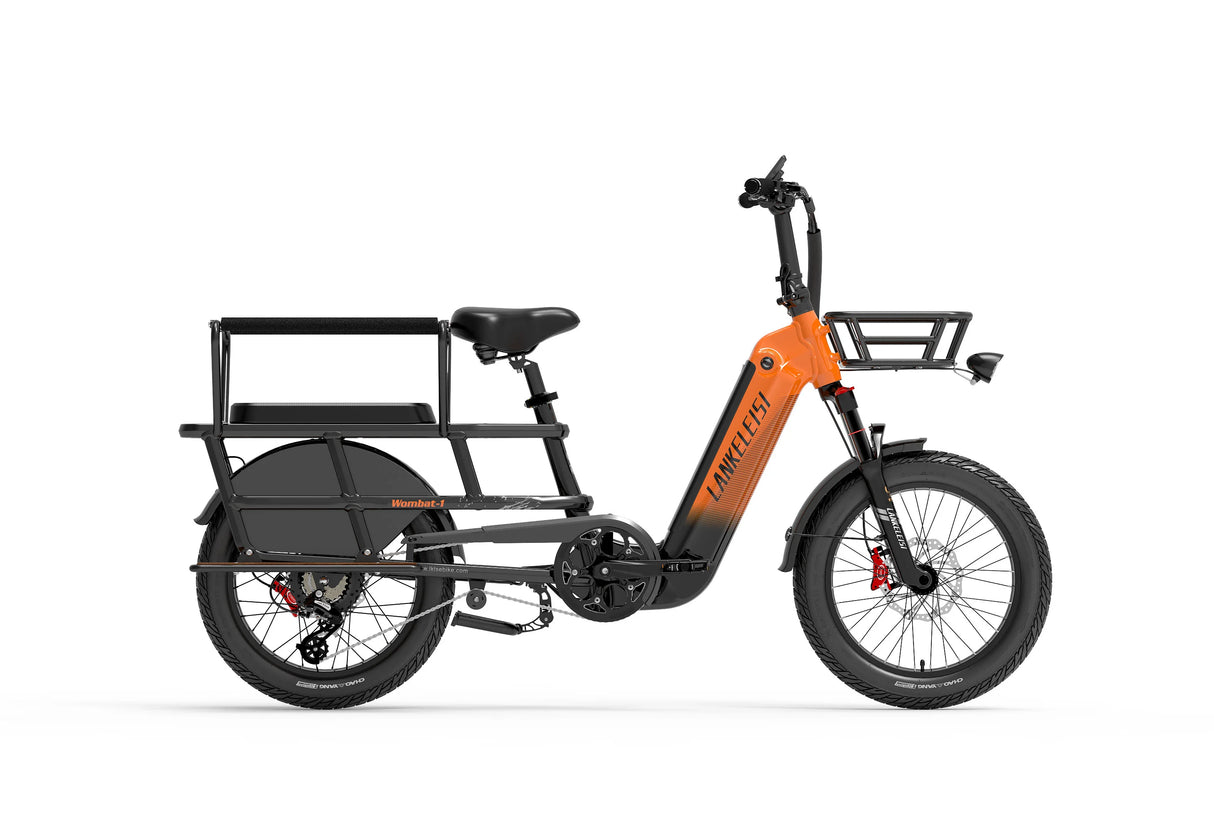 LANKELEISI Wombat-1 1000W Cargo-Elektrofahrrad mit Armlehne hinten