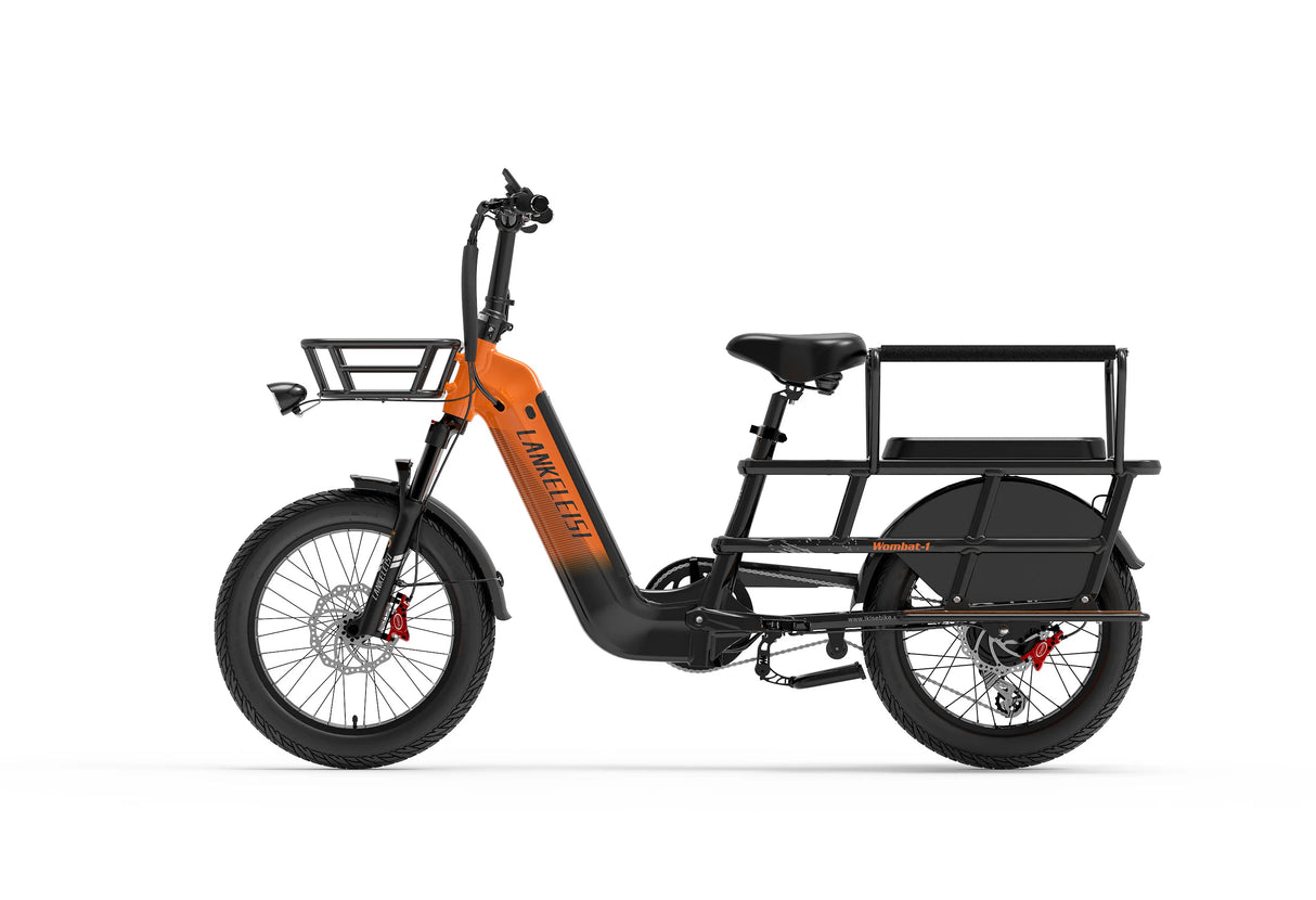 LANKELEISI Wombat-1 1000W Cargo-Elektrofahrrad mit Armlehne hinten