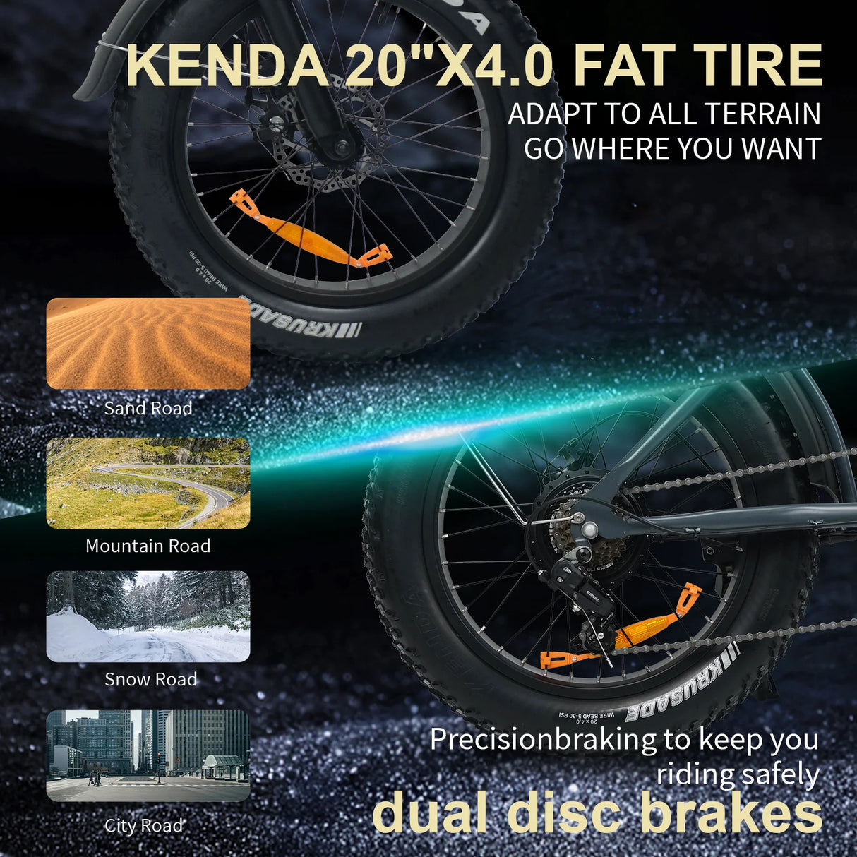 Elekwheels E6 Kenda Fat Tire Full Suspension Electric Bike