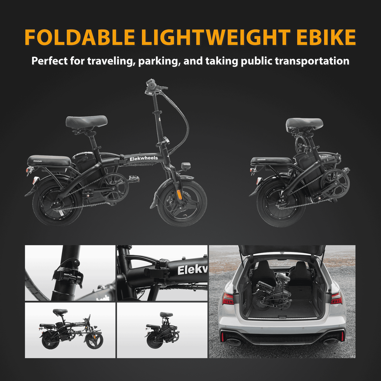 Elekwheels F3 Compact Folding Electric Bike