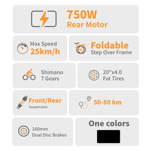 Elekwheels E5 Fat Tire Full Suspension Folding Electric Bike