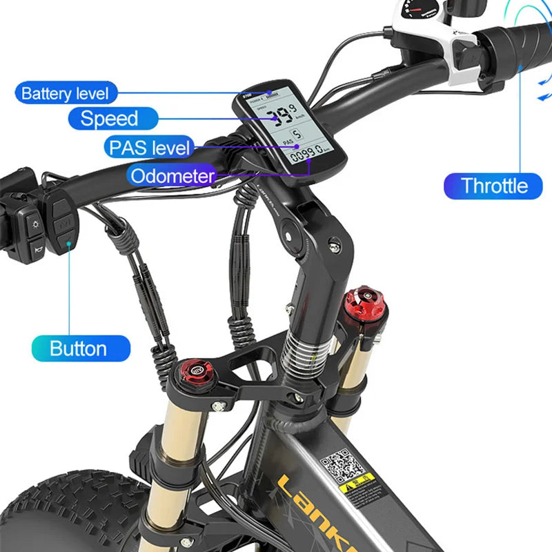 LANKELEISI X3000Plus-Up Fat Tire Foldable Snow Ebike