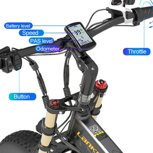 LANKELEISI X3000Plus-Up Fat Tire Foldable Snow Ebike