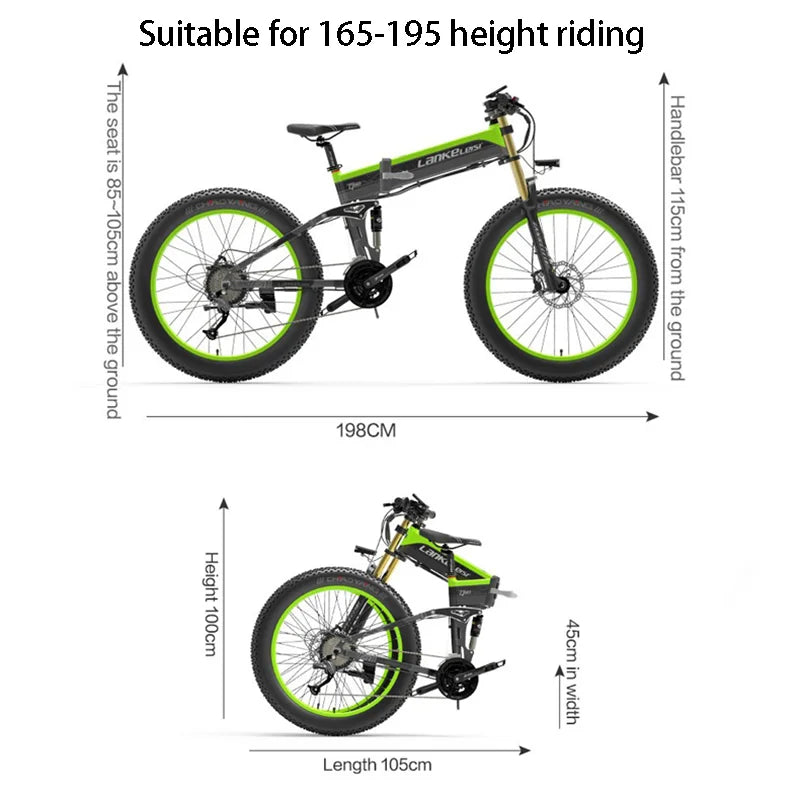 LANKELEISI XT750 PLUS BIG FORK Fat Tire All Terrain Electric Bike
