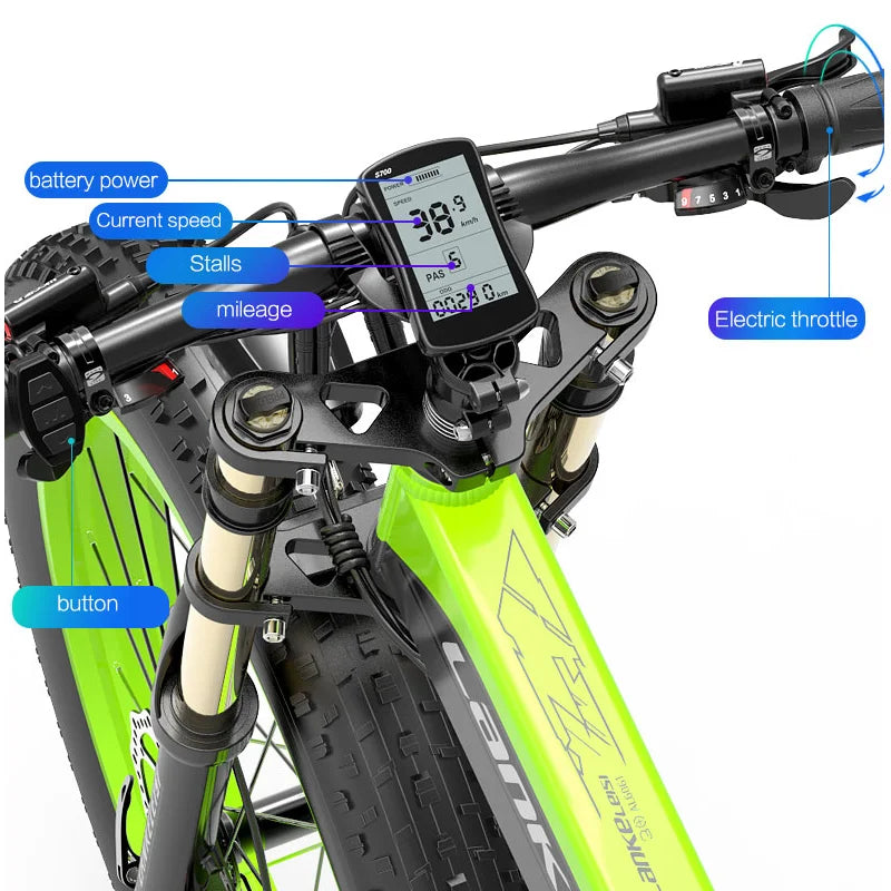 LANKELEISI XT750 PLUS BIG FORK Fat Tire All Terrain Electric Bike