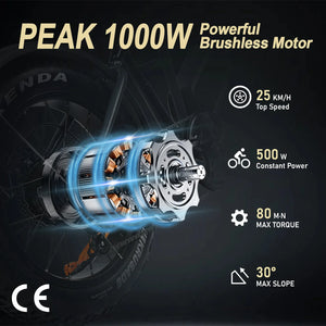 Elekwheels E6 Kenda Fat Tire Full Suspension Electric Bike