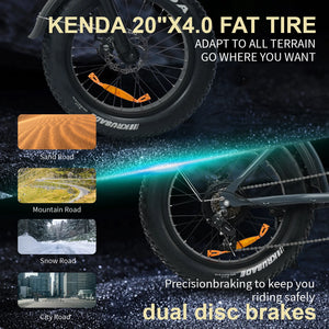 Elekwheels E6 Kenda Fat Tire Full Suspension Electric Bike