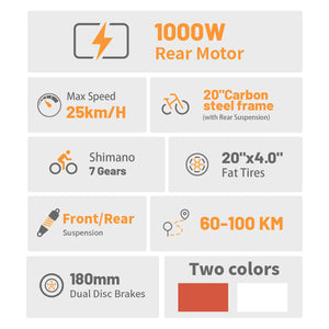 Elekwheels E6 Kenda Fat Tire Full Suspension Electric Bike
